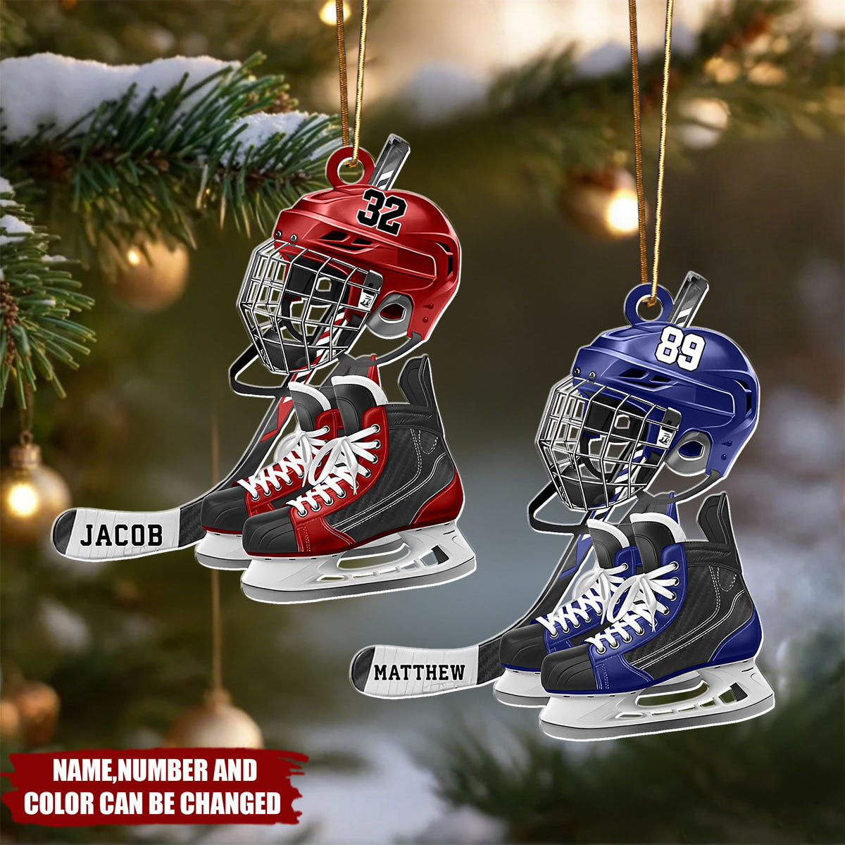 Hockey - Personalized Christmas Acrylic Ornament