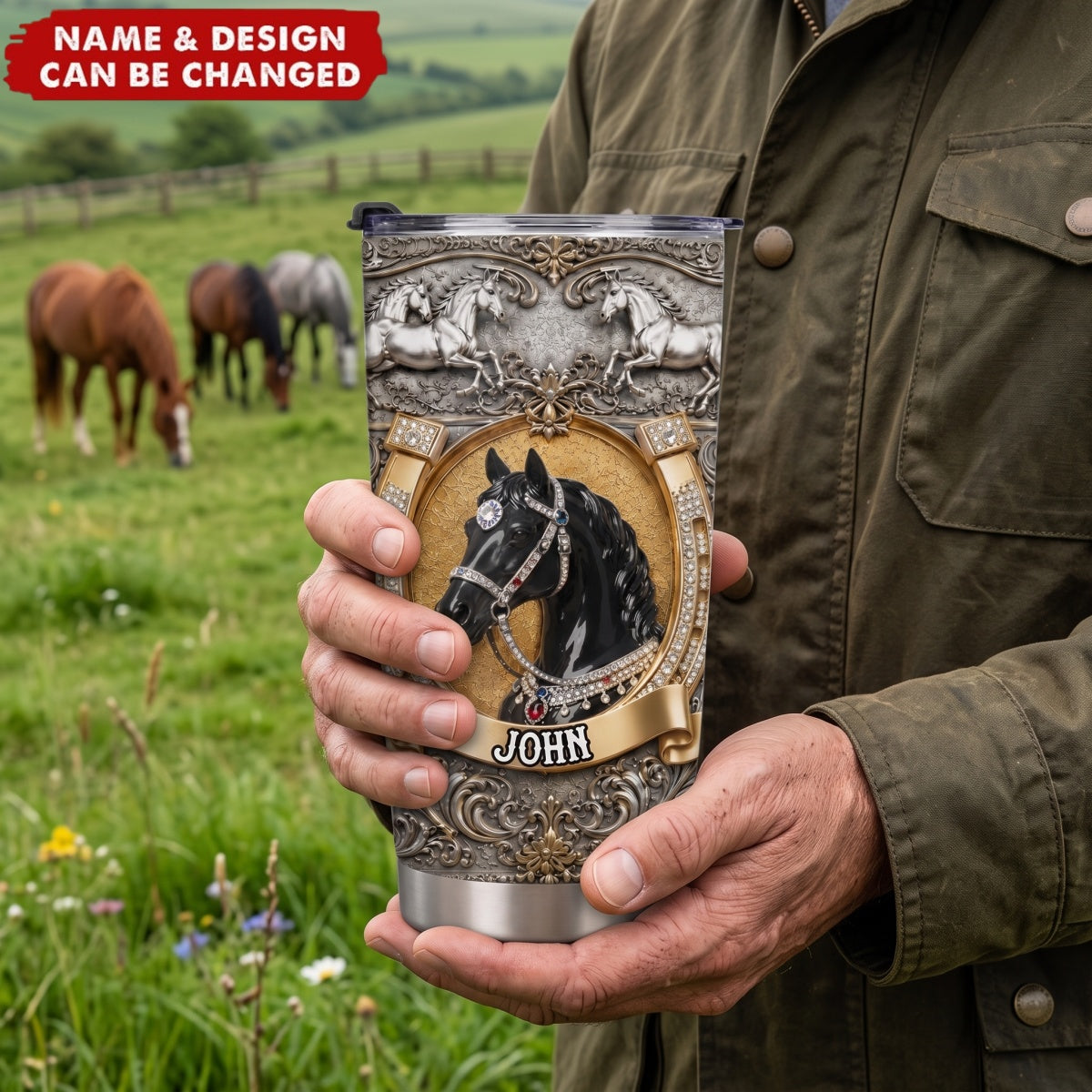 Luxury Horse - Personalized Tumbler, Gift For Horse Lovers