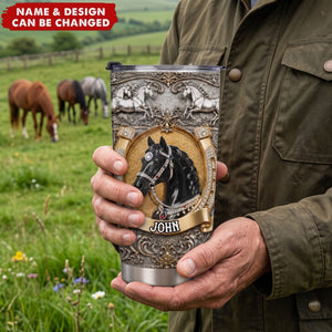 Luxury Horse - Personalized Tumbler, Gift For Horse Lovers