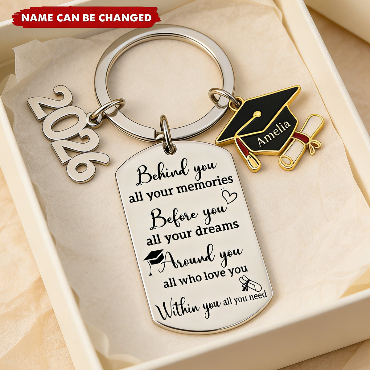 Family Personalized Custom Graduation Keychain - Graduation Gift For Family Members, Brothers, Sisters