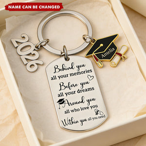 Family Personalized Custom Graduation Keychain - Graduation Gift For Family Members, Brothers, Sisters