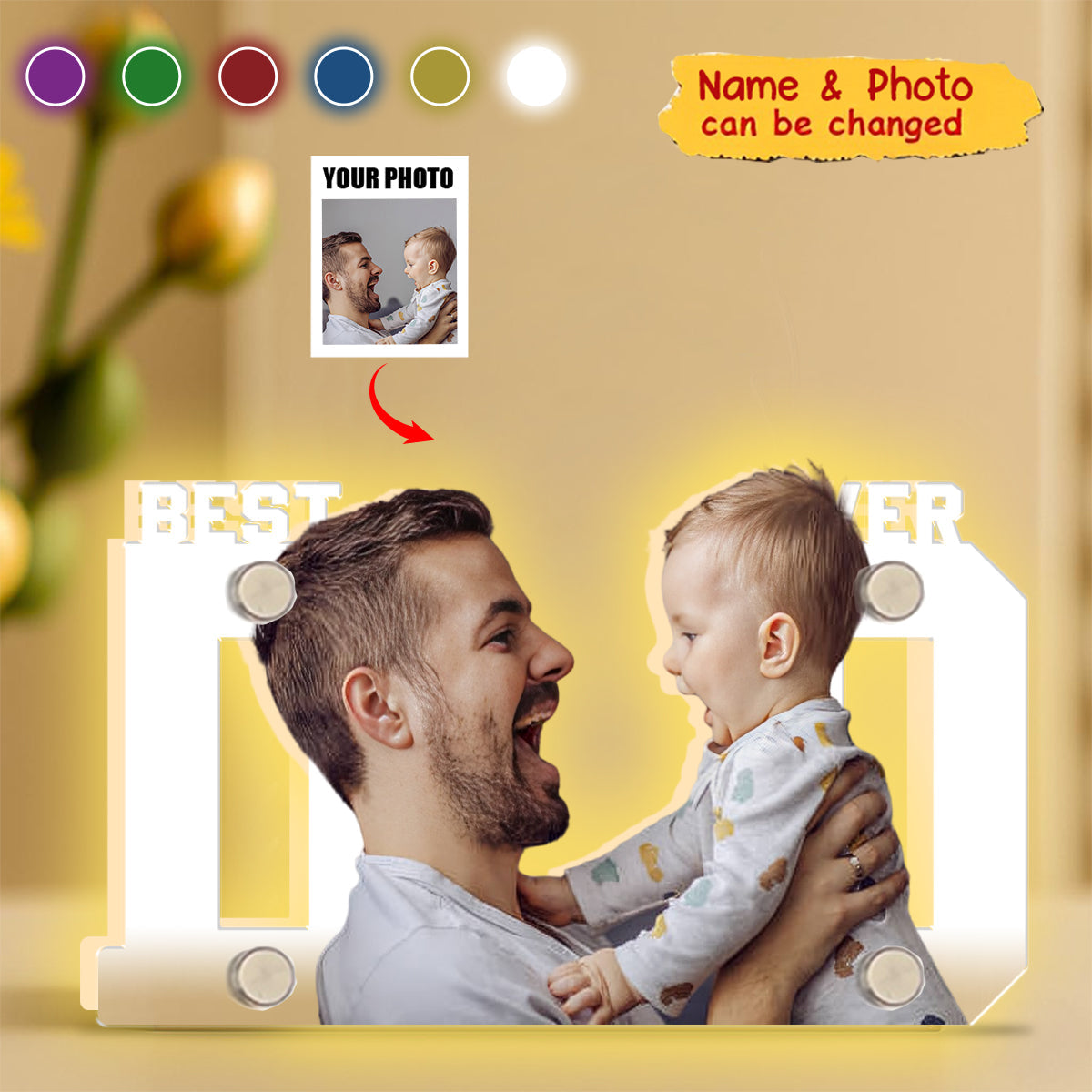 Personalized Father's Day Photo Light Box