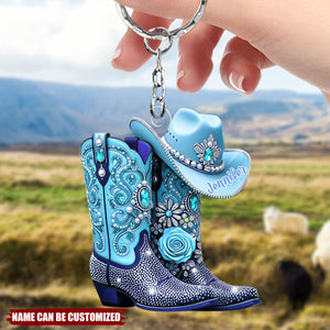 Cowgirl Boots - Personalized Acrylic Keychain