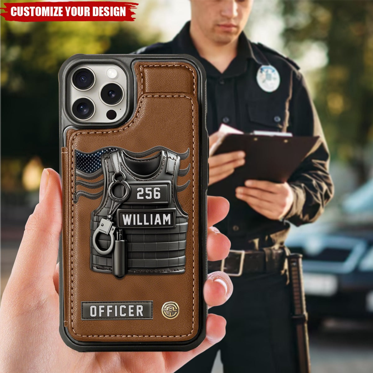 Serve And Protect - Personalized Police Officer Wallet Phone Case