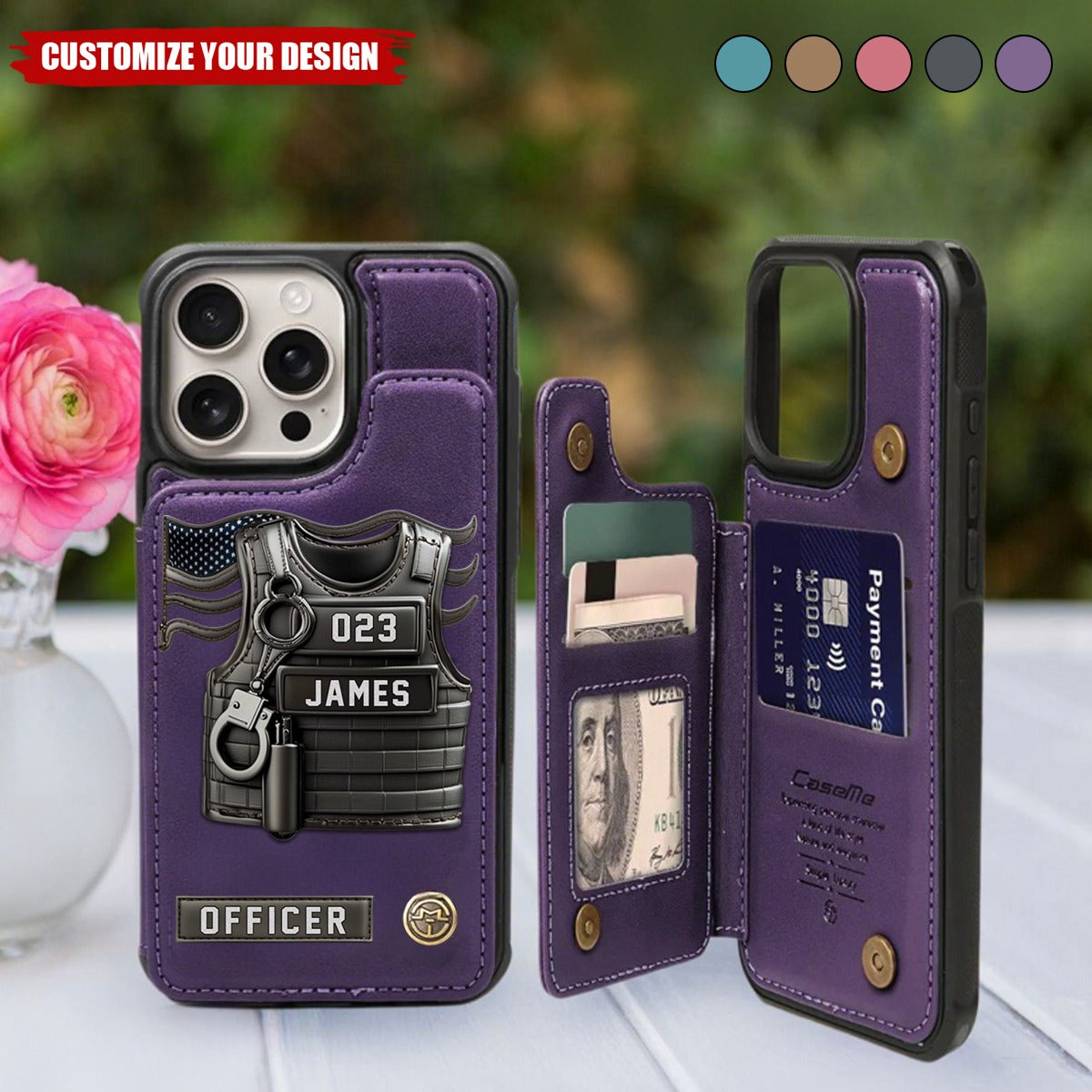 Serve And Protect - Personalized Police Officer Wallet Phone Case