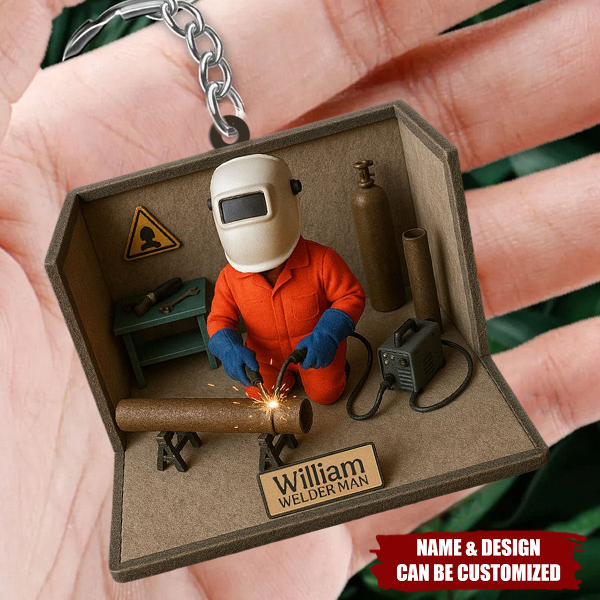 Welder Man - Personalized Welder Acrylic Keychain