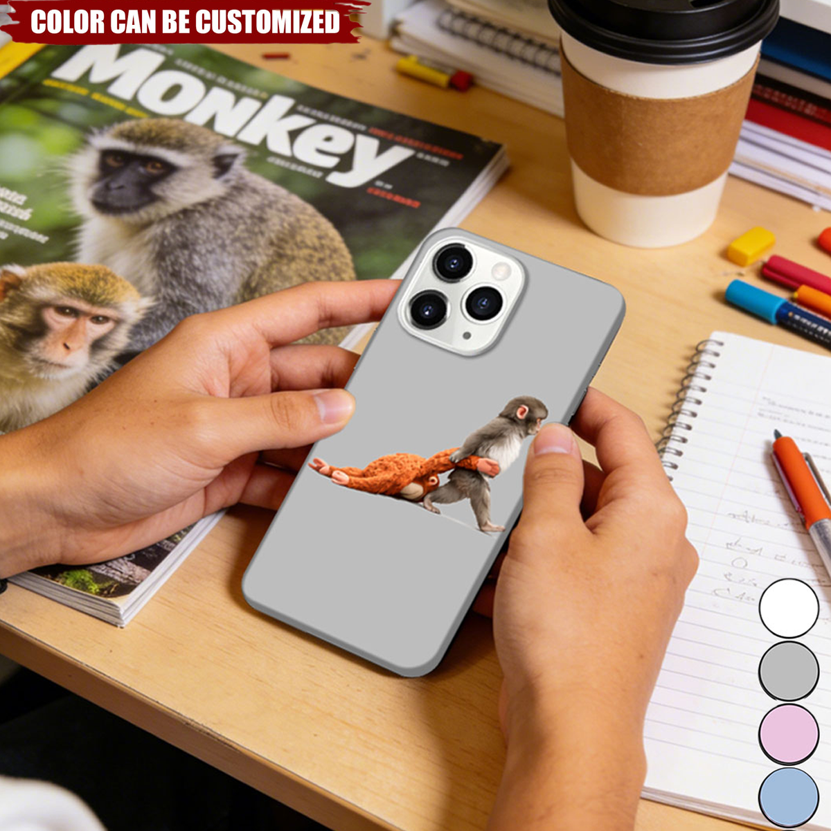 Monkey Punch Graphic - Personalized Viral Baby Monkey Phone Case, Animal Lover Gift