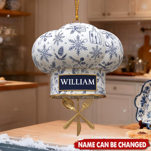 Personalized Chef Hat Christmas Ornament, Gift For Chef, Cooking Xmas Keepsake, Kitchen Lover Gift