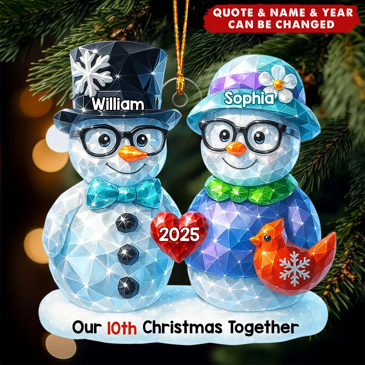 Our Christmas Together - Personalized Acrylic Ornament - Unique Christmas Gift