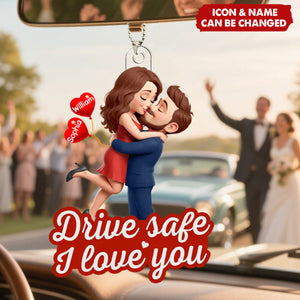 Acrylic Car Ornament - Personalized Anniversary Wedding Gifts For Husband And Wife, Him And Her - Forever Yours No Refunds