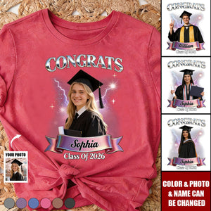 Class Of 2026 - Personalized Graduation Wash T-Shirt