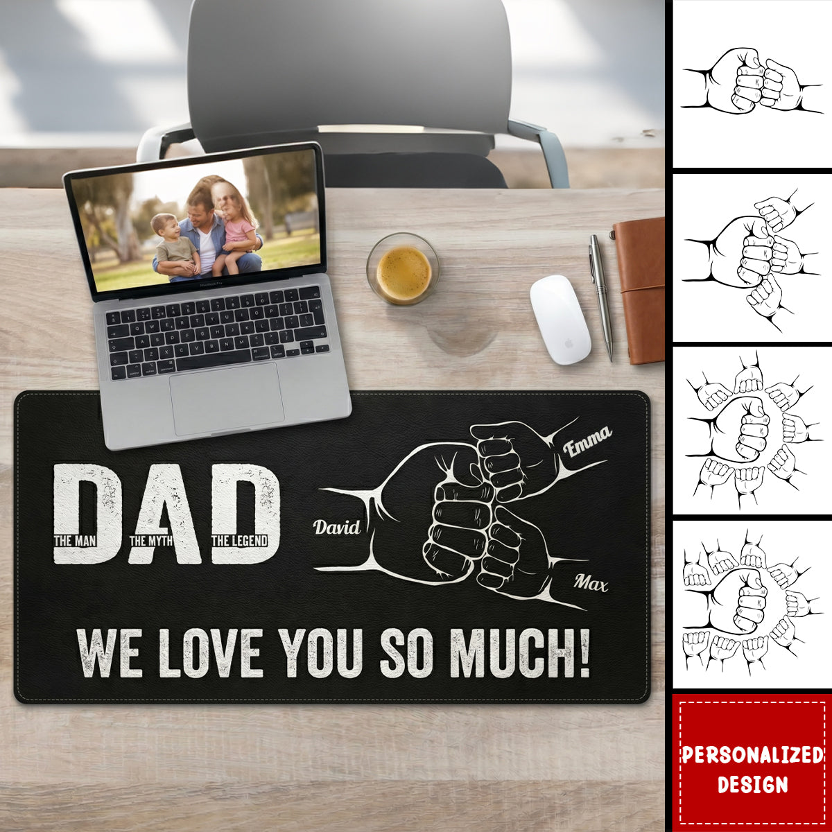 Father's Day Gifts, Dad The Man The Myth The Legend Father's Day Gift For Dad, Husband - Personalized Desk Mat