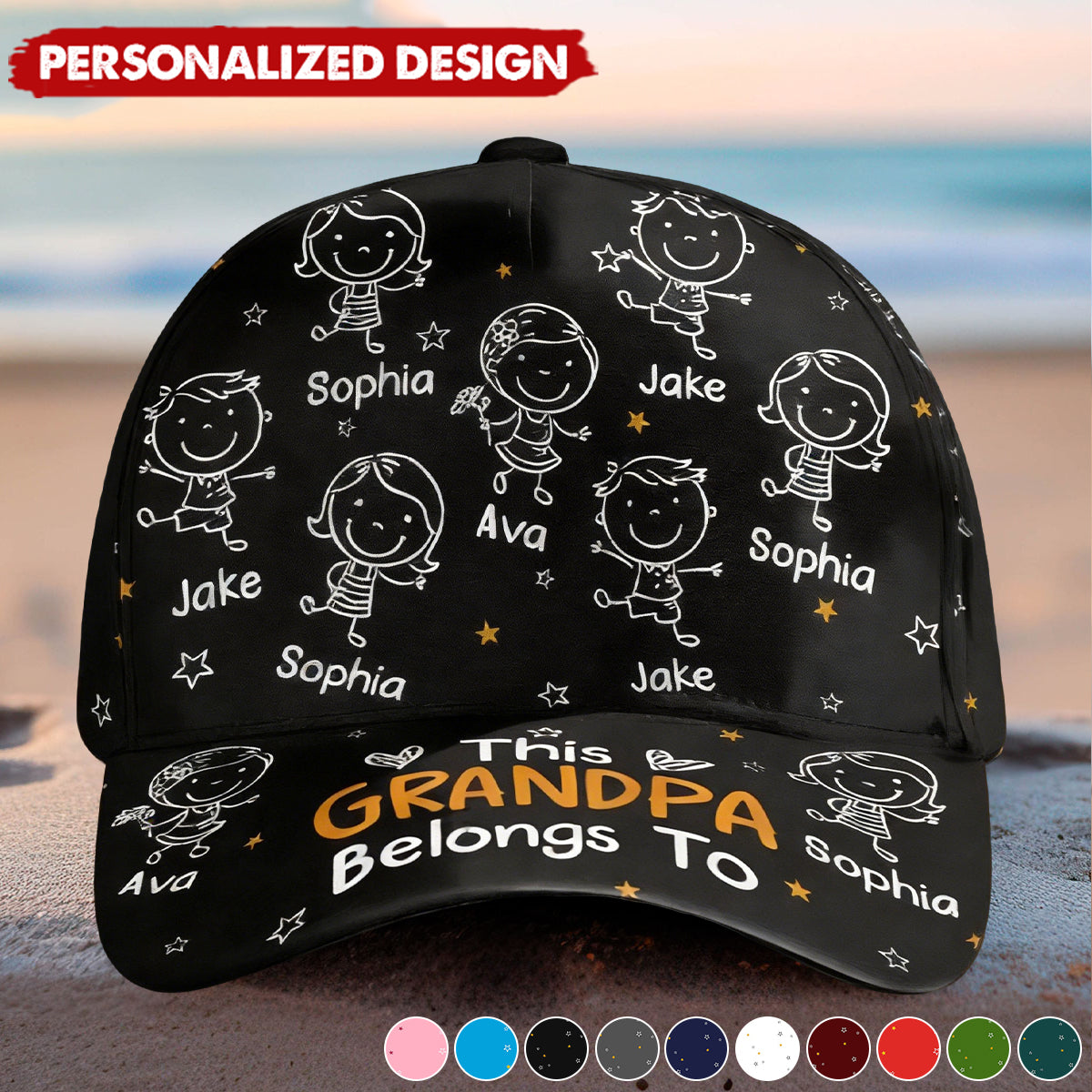 Personalized Classic Cap - This Grandpa Grandma Mommy Daddy Belongs To Doodle