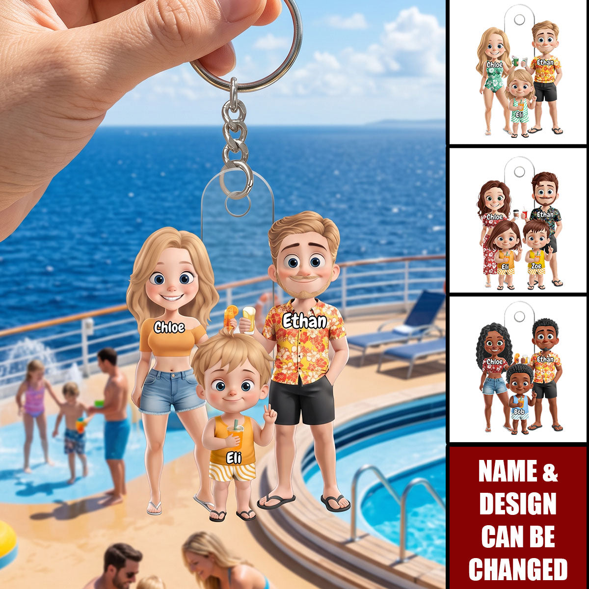 Custom Summer Vacation Keychain - Personalized Travel Gift - Cherish Summer Moments With Loved Ones