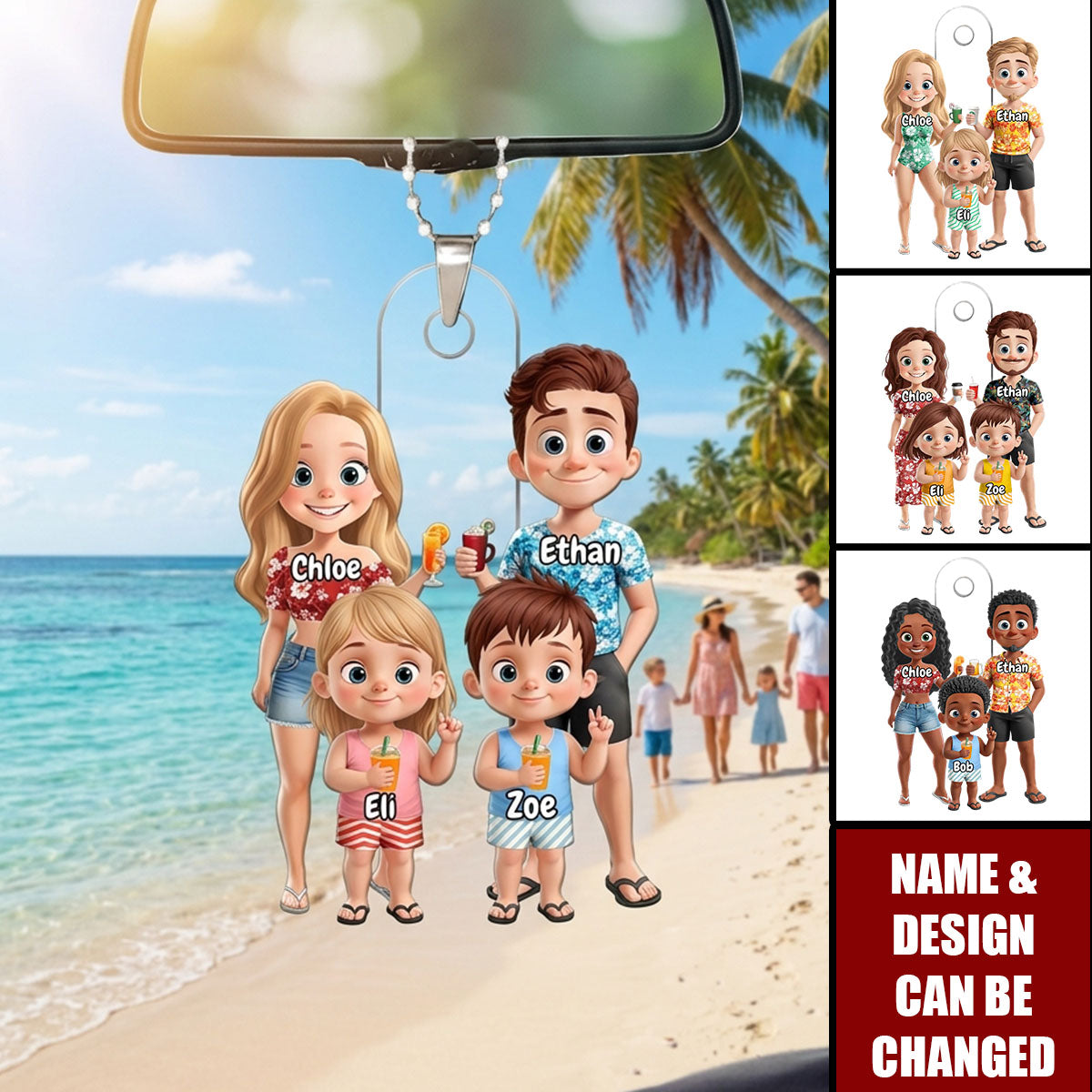 Custom Car Ornament - Personalized Summer Vacation & Travel Gift - Cherish Summer Moments With Loved Ones