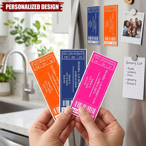 Favorite Concert Ticket Music Lovers Gifts, For Daughters, Friends - Personalized Magnet