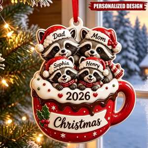 Personalized Family  Christmas Ornament 2026, Custom Dad Mom Kids Names