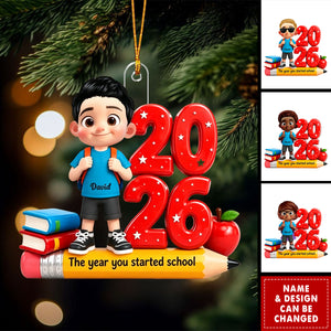 The Year You Started School - Personalized Acrylic Ornament For Kids