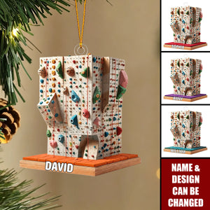 Personalized Climbing Wall Ornament, Climbing Workout Christmas Ornaments
