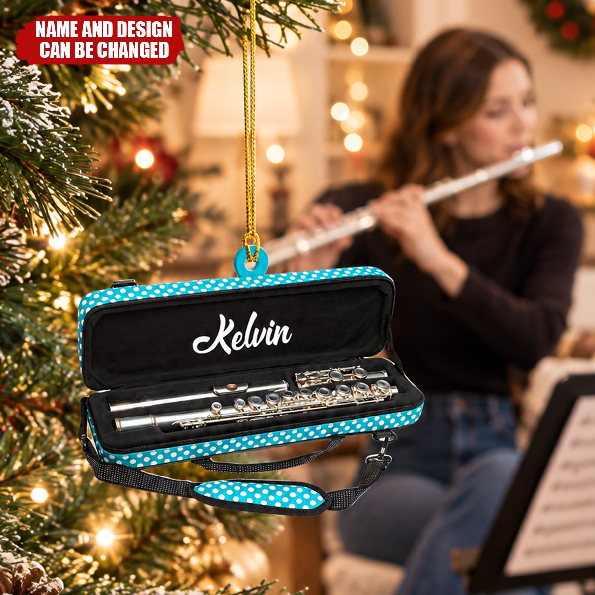 Personalized Flute Ornaments, Flute Musical Instruments Christmas Ornament
