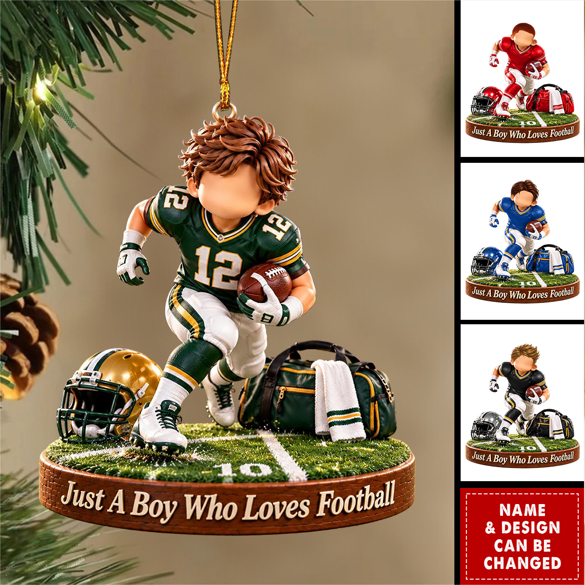 Soccer Boy Acrylic Ornament, Soccer Player Gift For Nephew