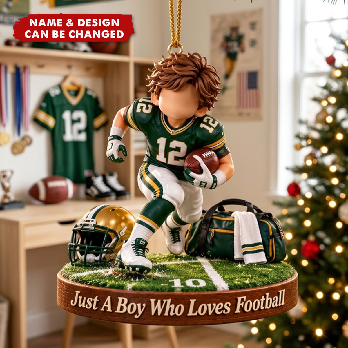Soccer Boy Acrylic Ornament, Soccer Player Gift For Nephew