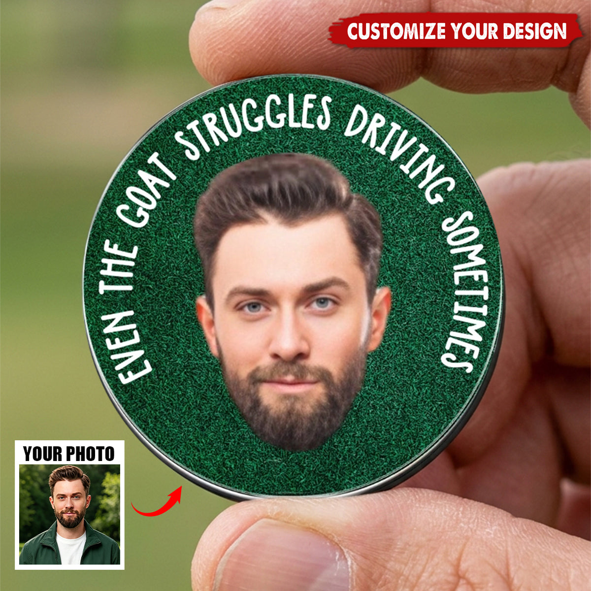 Custom Funny Face - Troll Gifts For Golf Lovers Buddy - Personalized Golf Ball Marker