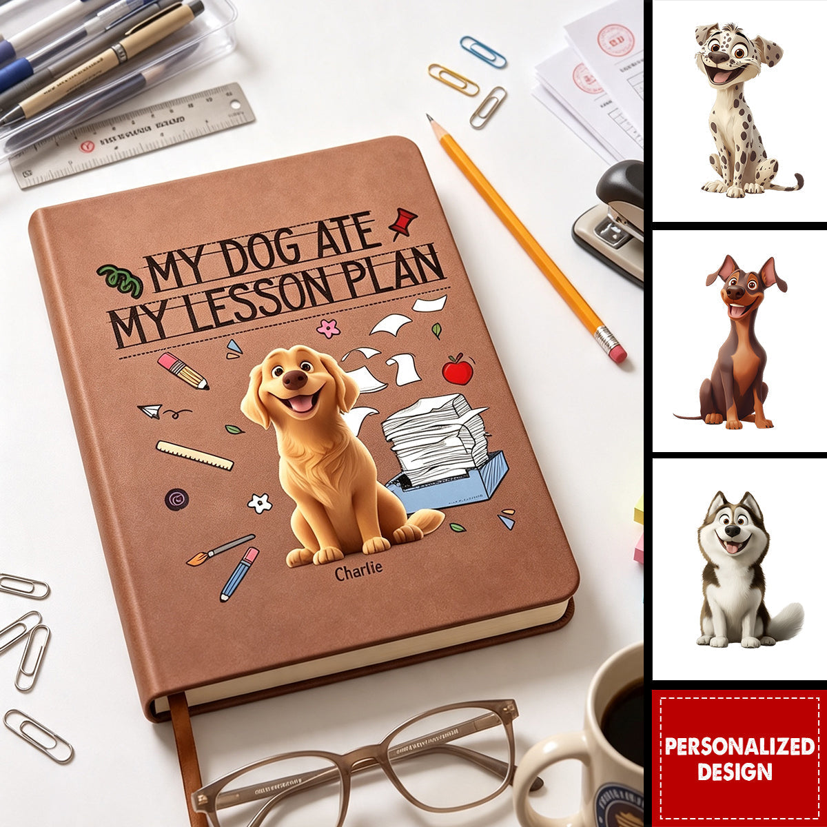 Back To School Teacher Gift My Dog Ate My Lesson Plan - Personalized Journal