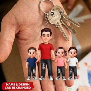 Hot Dads Club -Personalized 2-Layered Acrylic Keychain - Funny Father's Day Gift For Dad, Husband