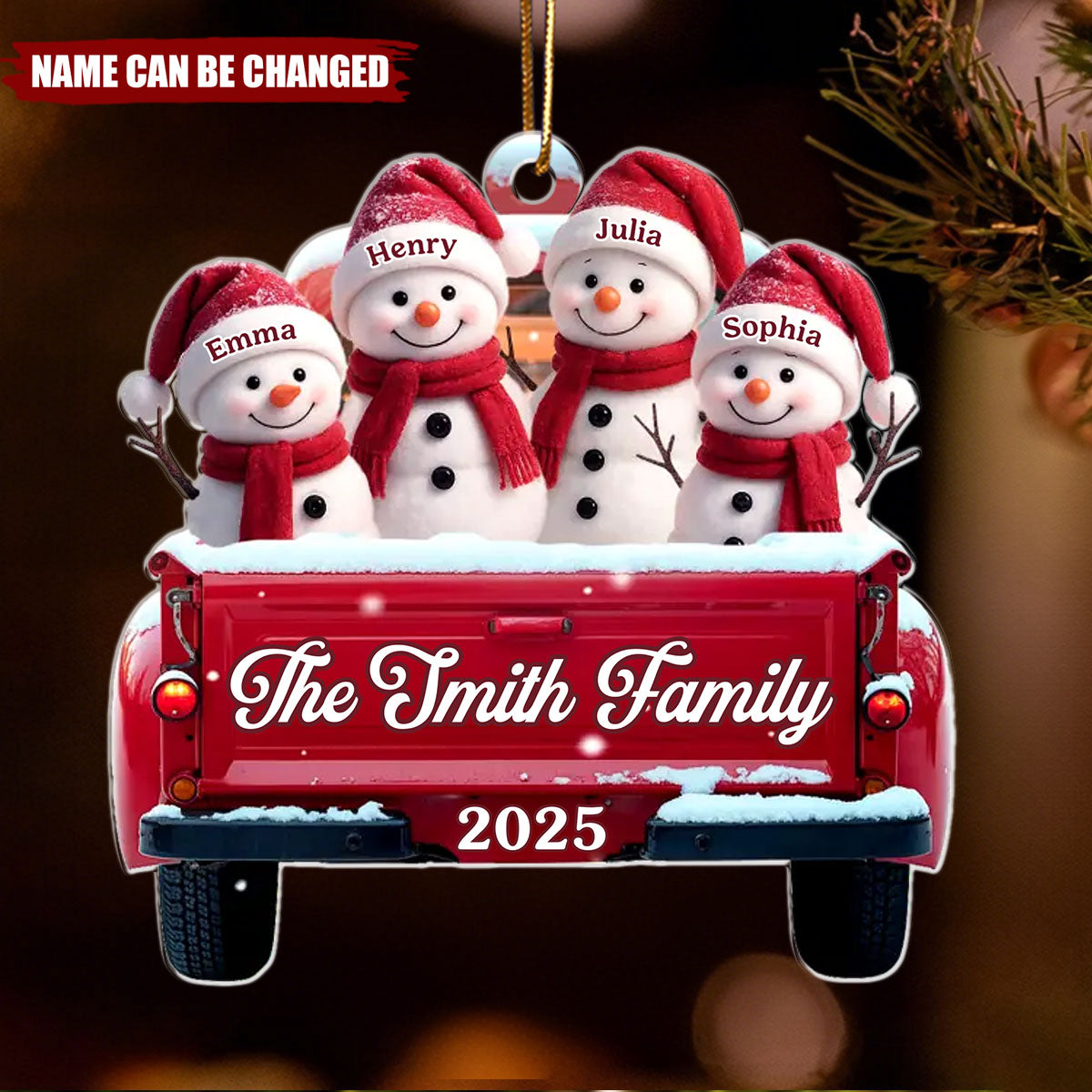 Custom Acrylic Ornament - Christmas Birthday Gifts For Mom, Dad, Kids - Family Sleigh Vibes