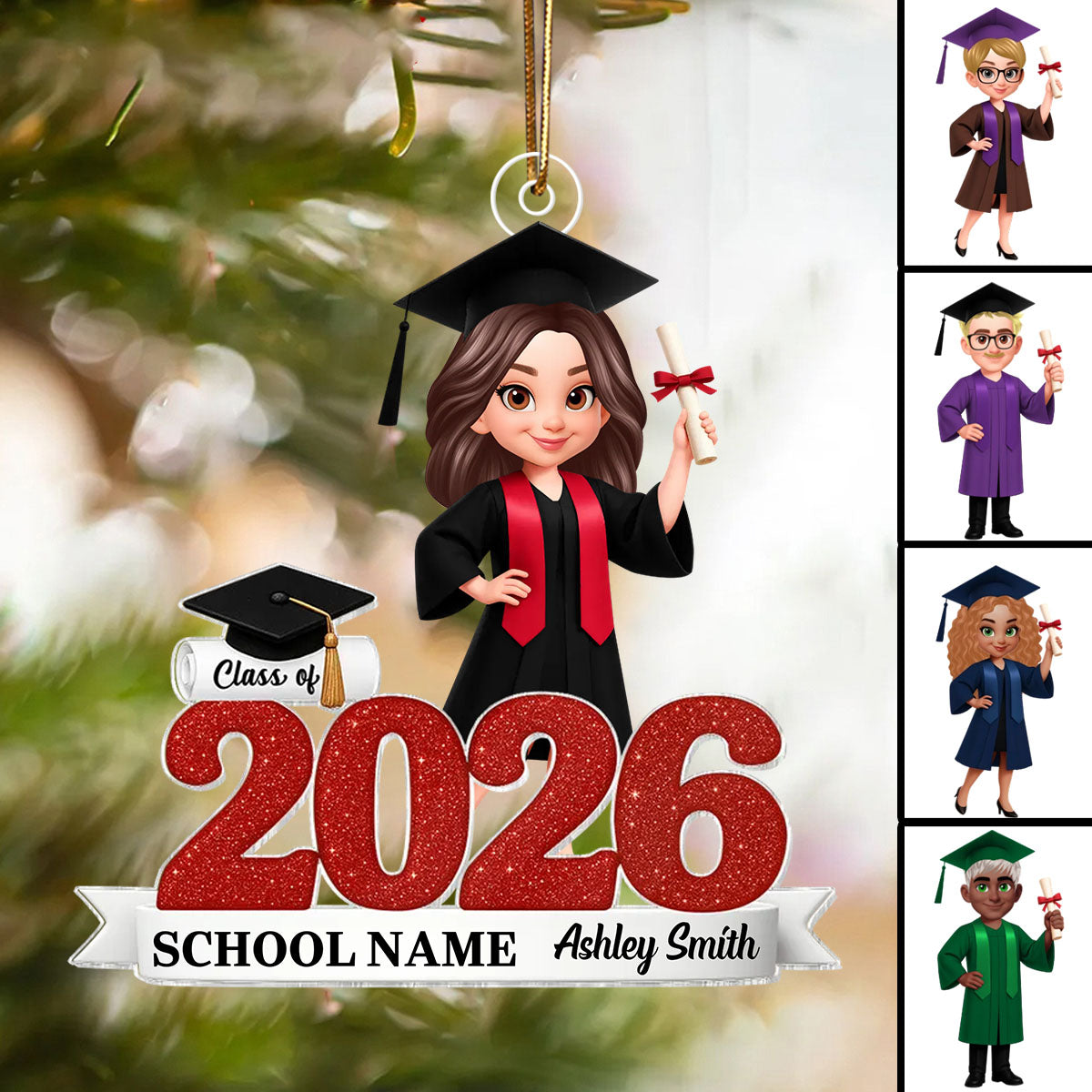 Class Of 2025 2026 Senior - Personalized Acrylic Ornament - Christmas Gift For Senior