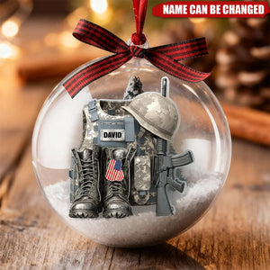 Military Uniform - Personalized Snow Globe Ornament - Christmas Gift for The Military