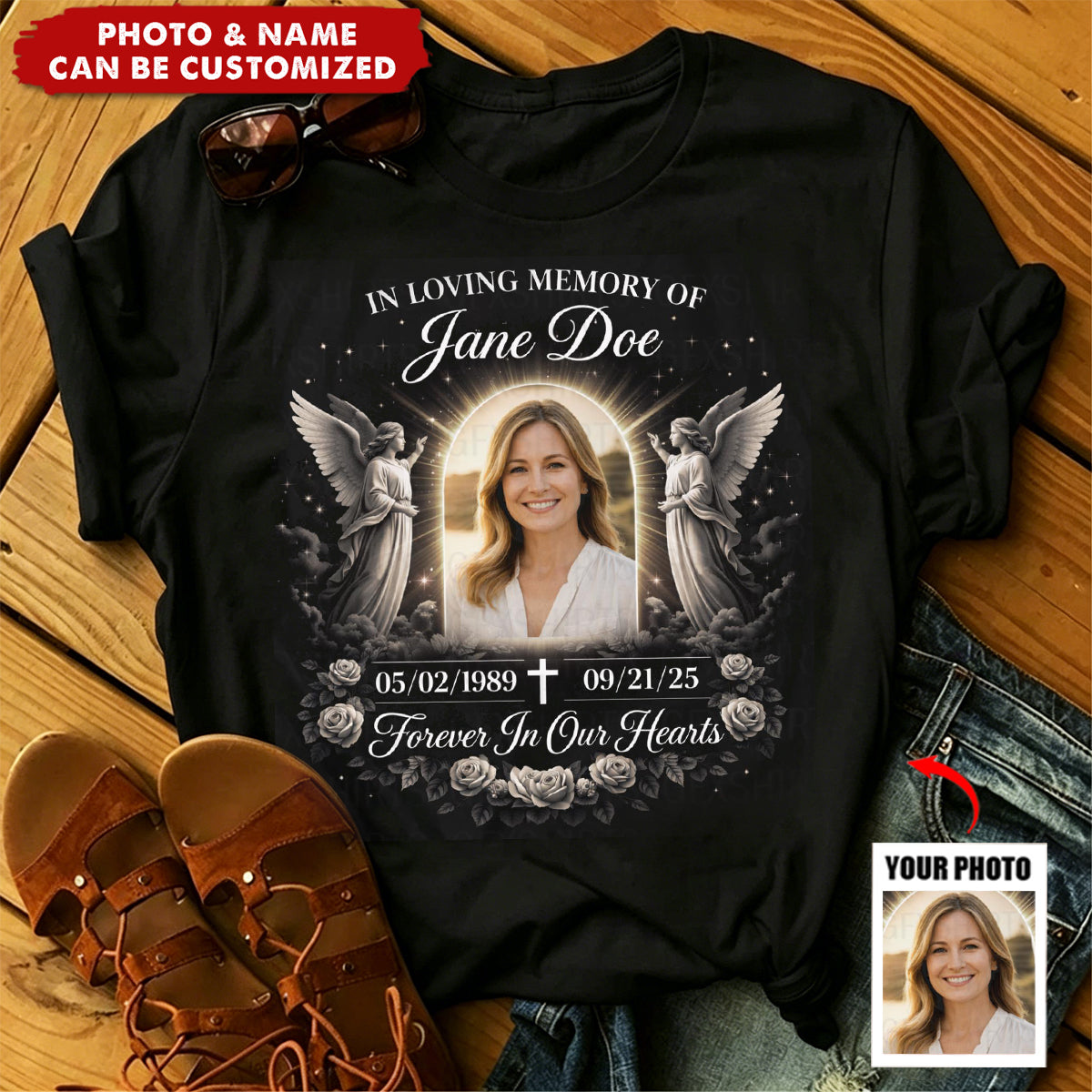 Custom Memorial Photo Shirt - Personalized In Loving Memory T-Shirt, Remembrance Gift