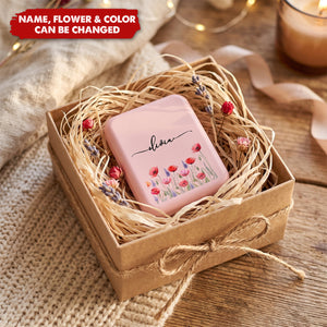 Custom Name & Birth Flower Birthday Gift For Her, Sisters, Daughter, Friends - Personalized Mirror