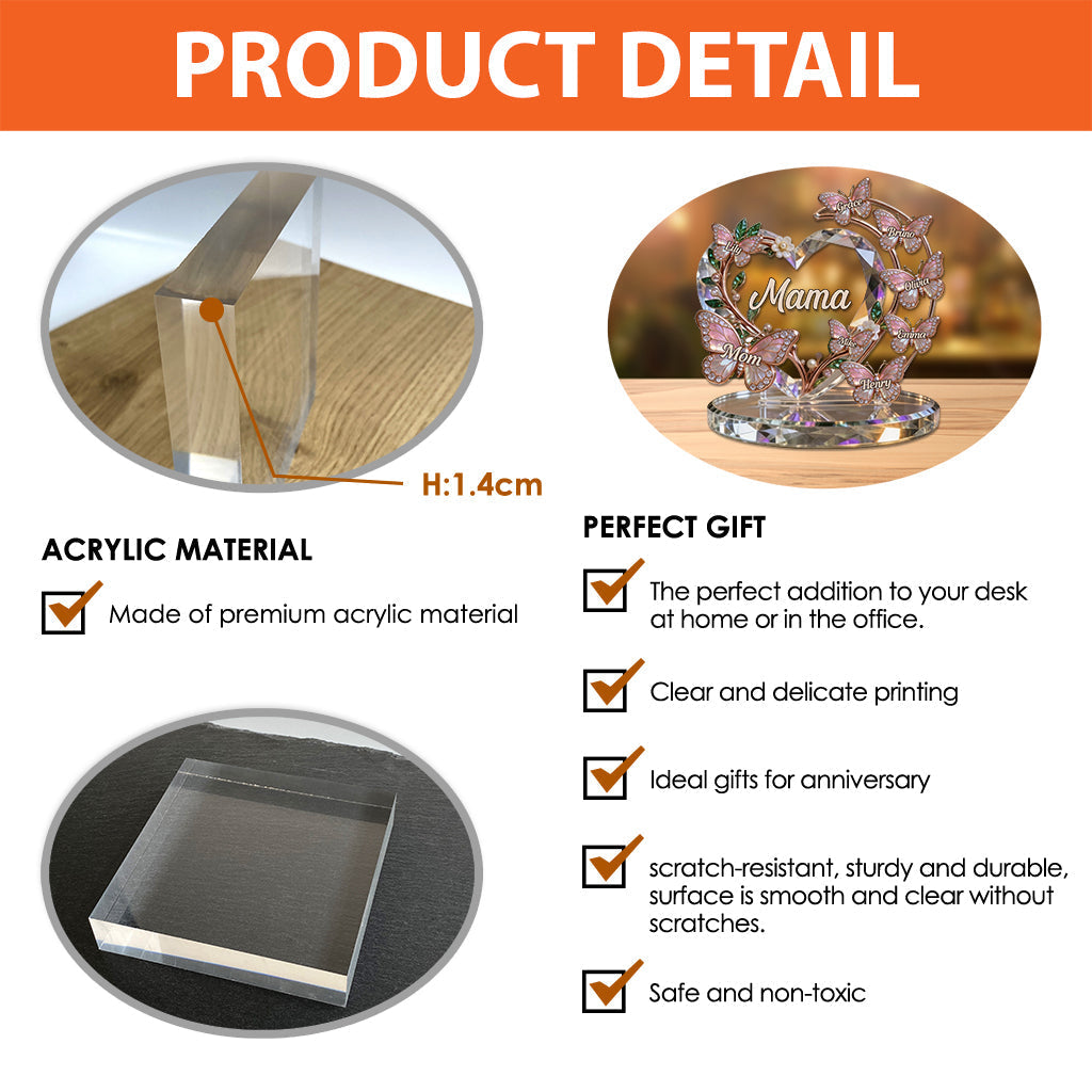 Best Mom Nana Mother Ever - Personalized Acrylic Block Plaque