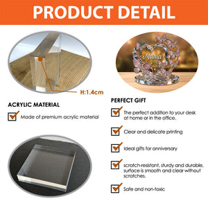 Best Mom Nana Mother Ever - Personalized Acrylic Block Plaque